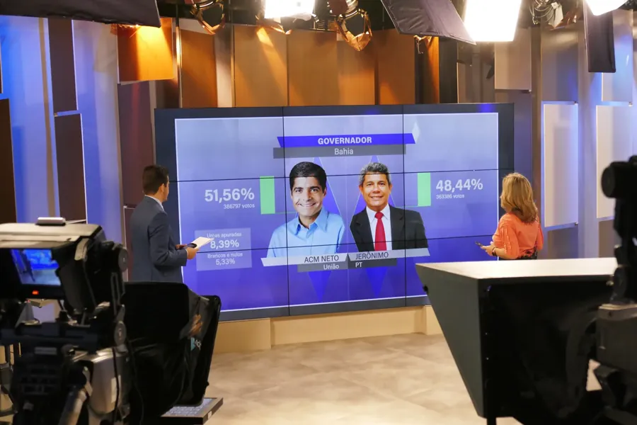 Apuração do 2º turno de 2022 ao vivo na TV Senado, em 30 de outubro de 2022. Foto: Senado Federal / Wikimedia Commons, CC BY 2.0