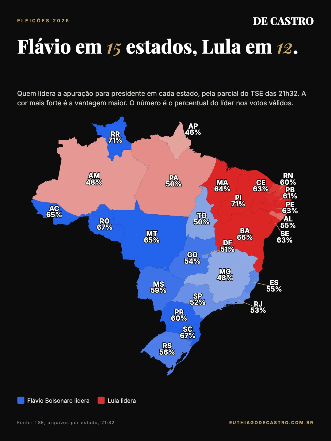O mapa da eleição, estado por estado