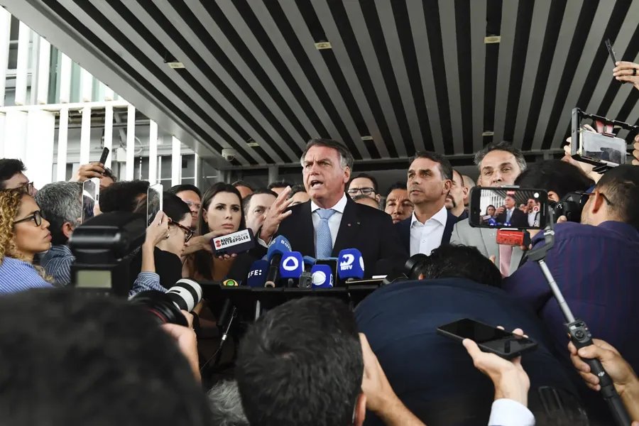 Jair Bolsonaro em entrevista no Senado, 2025. Foto: Agência Senado, via Wikimedia Commons, CC BY 2.0