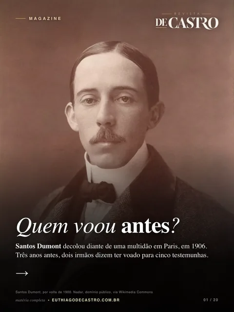 Capa da Revista De Castro sobre Santos Dumont
