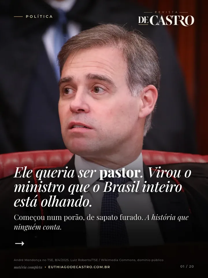 Capa da edição sobre André Mendonça, Ele queria ser pastor